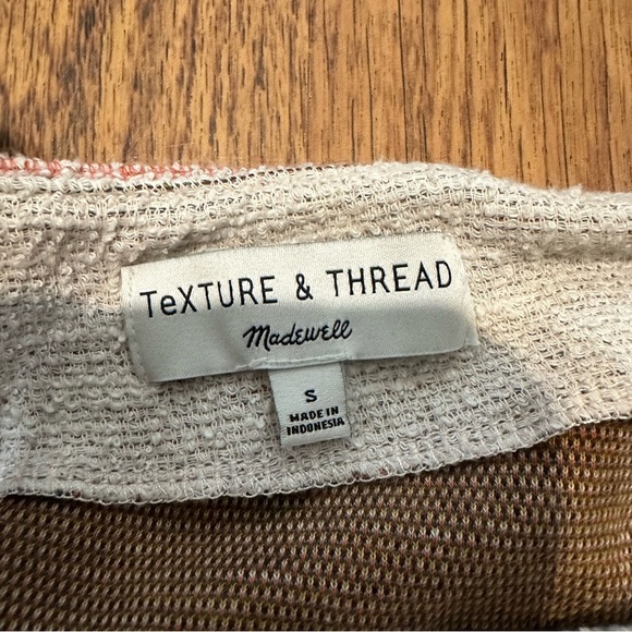 Madewell Texute & Thread Striped Button Front Top short sleeve small boxy - Picture 3 of 9